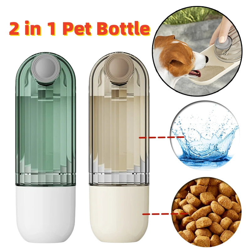 2 en 1 Bebedero Transportable para Perros - Contenedor Transportable de Comida para Perros